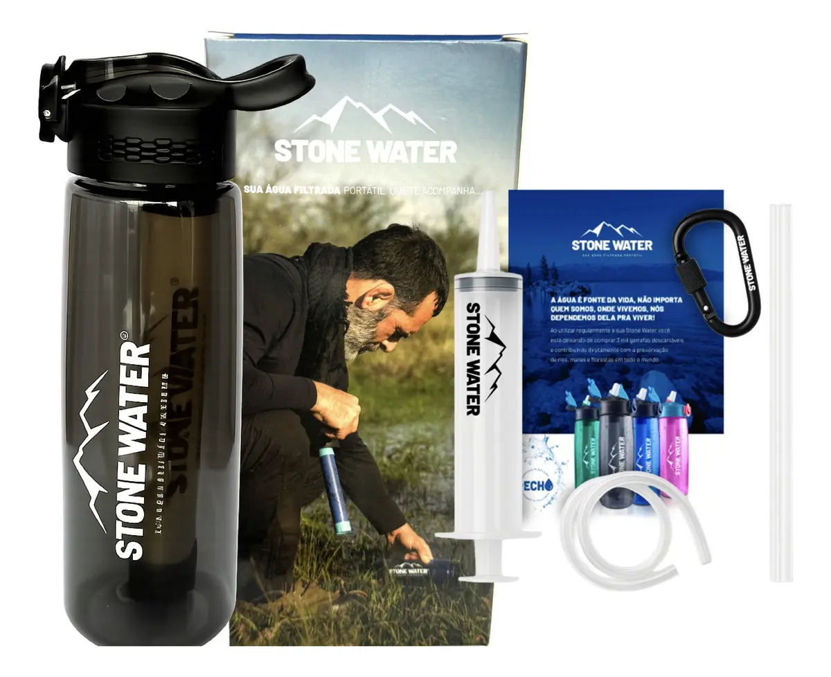 garrafa stone water para filtragem de agua